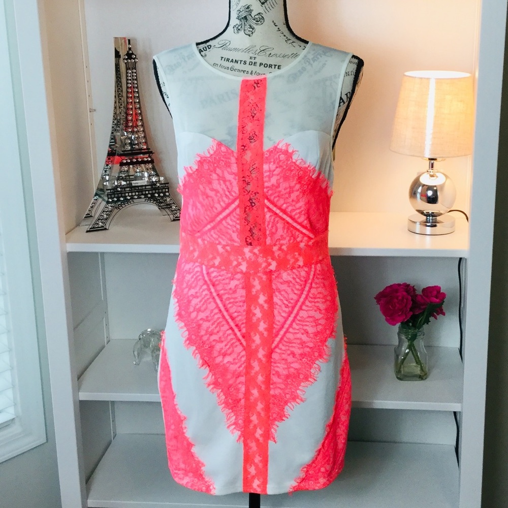 Ark & Co. Neon Pink/White Mini Dress - Picture 2 of 7